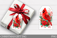 Christmas Cardinal Gift Tag . Christmas Gift Tag Printable Product Image 1