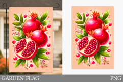 Pomegranate Garden Flag. Summer Garden Flag Sublimation Product Image 1