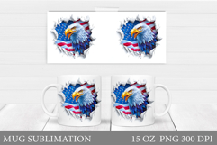 Patriotic Eagle Mug Design. Patriotic Mug Sublimation Product Image 1