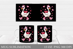 Valentines Goose Mug Sublimation. Valentines Mug Design Product Image 1