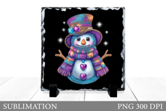Cute Snowman Sublimation. Snowman Slate Design Product Image 1