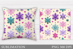 Snowflakes Pillow Design. Christmas Pillow Sublimation Product Image 1