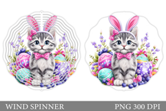 Easter Cat Wind Spinner Design. Easter Wind Spinner Product Image 1