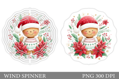 Cute Gingerbread Wind Spinner. Christmas Wind Spinner Design Product Image 1