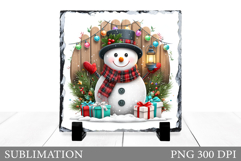 Cute Snowman Sublimation. Snowman Slate Design Product Image 1