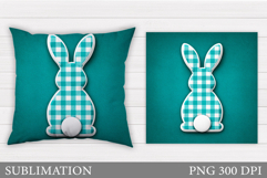 Spring Bunny Pillow Design. Bunny Sublimation Product Image 1