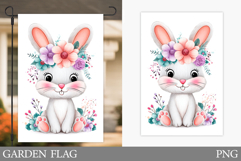 Cute Bunny Garden Flag. Summer Garden Flag Sublimation Product Image 1
