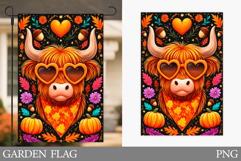 Fall Cow Garden Flag. Fall Garden Flag Sublimation Product Image 1