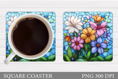 Wildflowers Coaster Design. Floral Coaster Sublimation Product Image 1