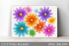 Flowers Cutting Board. Floral Cutting Board Sublimation Product Image 1