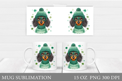 St Patrick Dog Mug Wrap. St Patrick Mug Sublimation Product Image 1