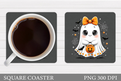 Halloween Ghost Teacher Coaster. Cute Ghost Coaster Design Product Image 1