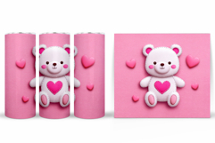 Valentines Bear Tumbler. Valentines Tumbler Sublimation Product Image 2