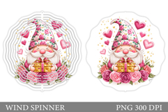 Valentines Gnome Wind Spinner. Valentines Wind Spinner Product Image 1