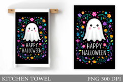 Ghost Kitchen Towel Design. Halloween Pumpkin Towel Product Image 1