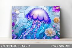 Jellyfish Cutting Board. Sea Cutting Board Sublimation Product Image 1