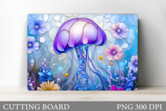 Jellyfish Cutting Board. Sea Cutting Board Sublimation Product Image 1