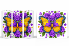 Butterfly Flowers Tumbler. Butterfly Tumbler Sublimation Product Image 2