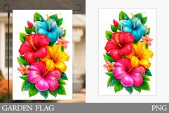 Hibiscus Garden Flag Design. Tropical Flowers Garden Flag Product Image 1
