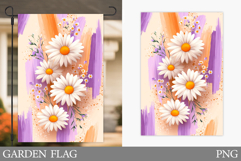 Daisy Flowers Garden Flag. Floral Garden Flag Sublimation Product Image 1