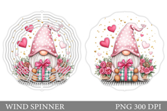 Valentines Gnome Wind Spinner. Valentines Wind Spinner Product Image 1