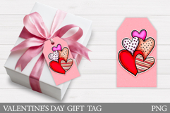 Valentines Gift Tag Design. Hearts Gift Tag Printable Product Image 1