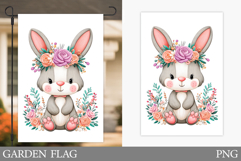 Cute Bunny Garden Flag. Summer Garden Flag Sublimation Product Image 1