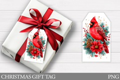 Christmas Cardinal Gift Tag . Christmas Gift Tag Printable Product Image 1
