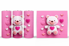 Valentines Bear Tumbler. Valentines Tumbler Design Product Image 2