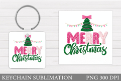 Merry Christmas Keychain. Christmas Keychain Design Product Image 1