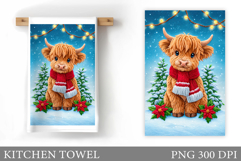 Christmas Cow Kitchen Towel Design. Christmas Kitchen Towel Product Image 1