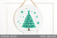 Christmas Tree Door Sign. Christmas Door Sign Design Product Image 1