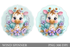 Cute Giraffe Wind Spinner. Giraffe Flowers Wind Spinner Product Image 1