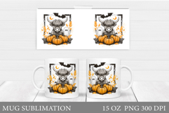 Halloween Cow Mug Design. Halloween Cow Sublimation Product Image 1