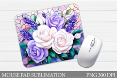 Roses Mouse Pad Design. Flowers Mouse Pad Sublimation Product Image 1