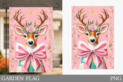 Reindeer Garden Flag. Christmas Garden Flag Sublimation Product Image 1