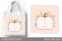 Fall Pumpkin Tote Bag Sublimation. Fall Tote Bag Design Product Image 1
