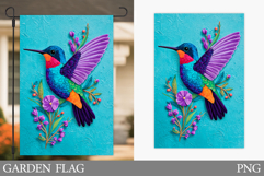 Hummingbird Garden Flag. Bird Garden Flag Sublimation Product Image 1