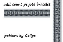 Peyote bracelet pattern Black and white Beaded Monochrome Product Image 1