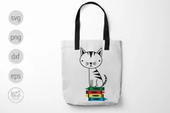 Cat with Crayons Svg, Preschool Png, School Svg Cut File Product Image 4