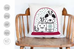 Christmas Snow Globe Pets Svg, Holiday Dog and Cat Png Product Image 3