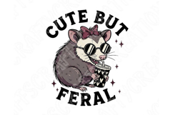 Cute But Feral Possum Png, Funny Opossum With Coffee Png Product Image 9