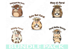 Feral Cow Png Bundle, Funny Cow Png Collection, Sassy Cow Product Image 1