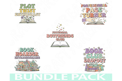 Bookworm Png Bundle, Reading Lover Clipart, Book Club Design Product Image 1