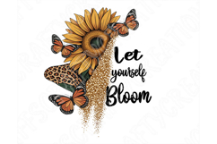 Let Yourself Bloom Png, Sunflower Butterfly Png Positive Png Product Image 2