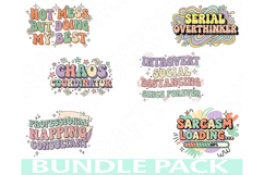 Quirky Self-Deprecating Humor Png Bundle, Funny Quote Png Product Image 1