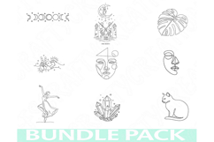 Minimalist Line Art Png Bundle, Modern Abstract Clipart Product Image 1