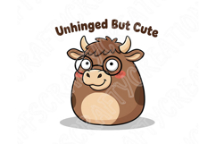 Unhinged But Cute Cow Png, Funny Cow Png, Cute Sassy Cow Png Product Image 2