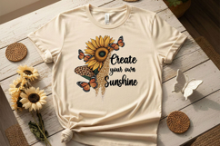 Create Your Own Sunshine Png, Sunflower Quote Png, Butterfly Product Image 1