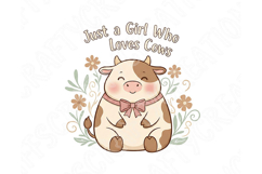 Just a Girl Who Loves Cows Png, Cute Cow Png, Cow Lover Png Product Image 5